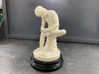 "THORN BOY" A. SANTINI SCULPTURE ON WOOD BASE