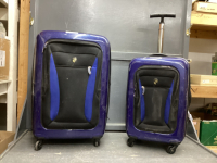 (2) HEYS HARD SHELL SUITCASES - ALL WAY WHEELS