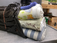 (3) FULL BOLTS AND A BOLT END OF FABRIC