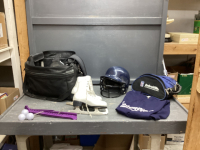 SPORTS EQUIPMENT - BASEBALL HELMET & JERSEY, CCM GIRLS FIGURE SKATES