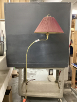 FLOOR LAMP - BRASS BASE/BURGUNDY SHADE