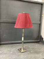 TABLE LAMP W/ BURGUNDY SHADE
