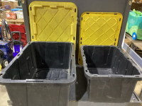 2 HEAVY DUTY LIDDED TOTES