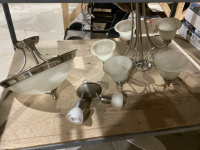 SHELF #2 - 3 LIGHT FIXTURES W/FROSTED GLASS SHADES