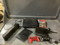 PS2 + PS3, SPEAKER, CONTROLLERS + INFAMOUS GAME