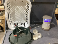 BASKET W/XMAS TREE STAND, LOW PROFILE LIGHTS, MOSQUITO STINGER