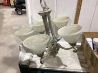 5 BULB HANGING LIGHT FIXTURE, CAMP COFFEE POT