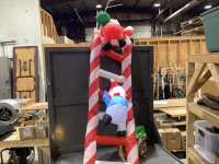 INFLATABLE LADDER W/SANTA, FROSTY & RUDOLF W/LIGHTS
