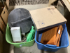 2 TOTES W/2 NEW TOILET SEATS, BIRD CAGE, WATER TANK LID - 2