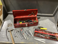 RED TOOL BEACH BOX W/ASSORTED TOOLS