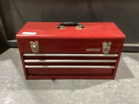 MASTERCRAFT RED TOOL BOX, 3 DWRS