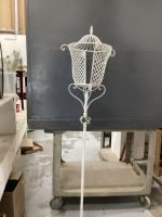 WHITE METAL CANDLE HOLDER/YARD DECOR/PLANT HOLDER