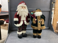 (2) FLOOR STANDING SANTA'S