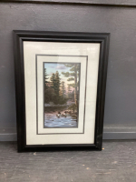 SMALL PICTURES OF LOONS IN WOOD FRAME