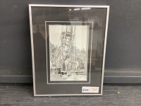 OIL RIG PENCIL SKETCH PICTURE BY JAMES MARSHALL
