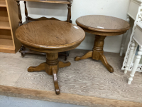 (2) PEDESTAL END TABLES