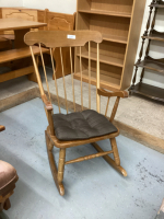 WOOD ROCKING CHAIR W/ CUSHION