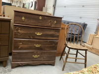 4-DRAWER DRESSER & VINTAGE KITCHEN CHAIR