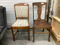 (2) MISMATCHED VINTAGE CHAIRS