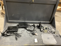 2 SYLVANIA PORTABLE DVD PLAYERS, COBRA WALKIE TALKIE, CHARGER, CORDS & CABLES,
