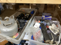 2 TOTES OF MISC SHOP SUPPLIES