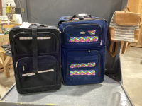 2 WHEELED SUITCASES, BACK PACK