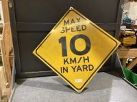 MAX SPEED SIGN 10 KM/HR IN YARD