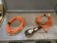 (2) EXTENSION CORDS + A TROUBLE LIGHT
