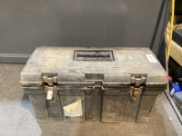 RUBBERMAID HARD PLASTIC TOOL BOX W/CONTENTS
