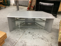 TV STAND W/ GLASS SHELVES