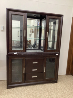 LIGHTED CHINA CABINET W/ MIRRORED BACK -"NATARIAN" FURNITURE CO.....2-PIECES