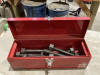 RED TOOL BOX WITH HUGE BOLTS