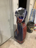 VINYL GOLF BAG & (9) CLUBS