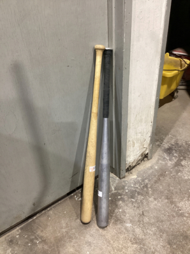 (2) BASEBALL BATS - (1) WOOD, (1) ALUMINUM