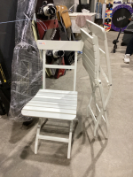 (2) FOLDING METAL & WOOD CHAIRS