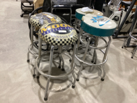 (4) SHOP CHAIRS - CHROME BASES