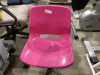BRIGHT PINK ROLLING CHAIR - HARD PLASTIC - 2