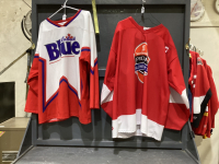 (2) HOCKEY PRACTICE JERSEYS - LABATT BLUE & SCOTIA BANK
