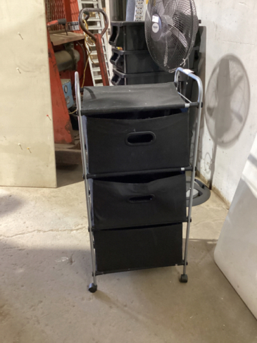 ROLLING STORAGE CART W/ FABRIC CUBBIES
