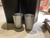 (2) PLASTIC GARBAGE CANS & (2) SMALL METAL CANS - 3