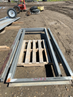 Two metal door casings