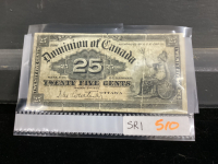 DOMINION OF CANADA SHIN PLASTER 1900 - 25 CENTS