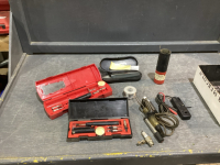 BOX W/ WELLER PARTIAL SOLDERING KIT, PLUG CLEANER, COLD HEAT, COMPLETE WELLER CORDLESS SOLDERING KIT
