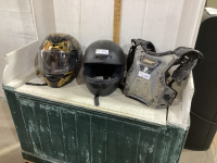 2-HELMETS, CHEST PROTECTOR