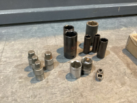 MISC - IMPACT SOCKETS, CHROME SOCKETS(SOME MODIFIED), (4) JET ALLEN WRENCH SOCKETS 1/2&rdquo; DRIVE
