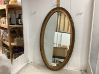 OVAL GOLD FRAMED MIRROR