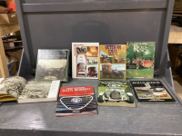 BOX OF BOOKS DEPICTING VINTAGE/ANTIQUE VEHICLES AND "THE GREAT RAILWAY'S" ILLUSTRATED BOOK AND (2) OLD HAND PLANES