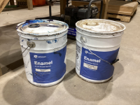 (2) 5-GALLON PAILS OF "ENSIGN BLUE" ACRYLIC ENAMEL TOPCOAT PAINT