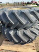 Two tractor tires on steel rims