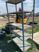 Set of steel shelves
